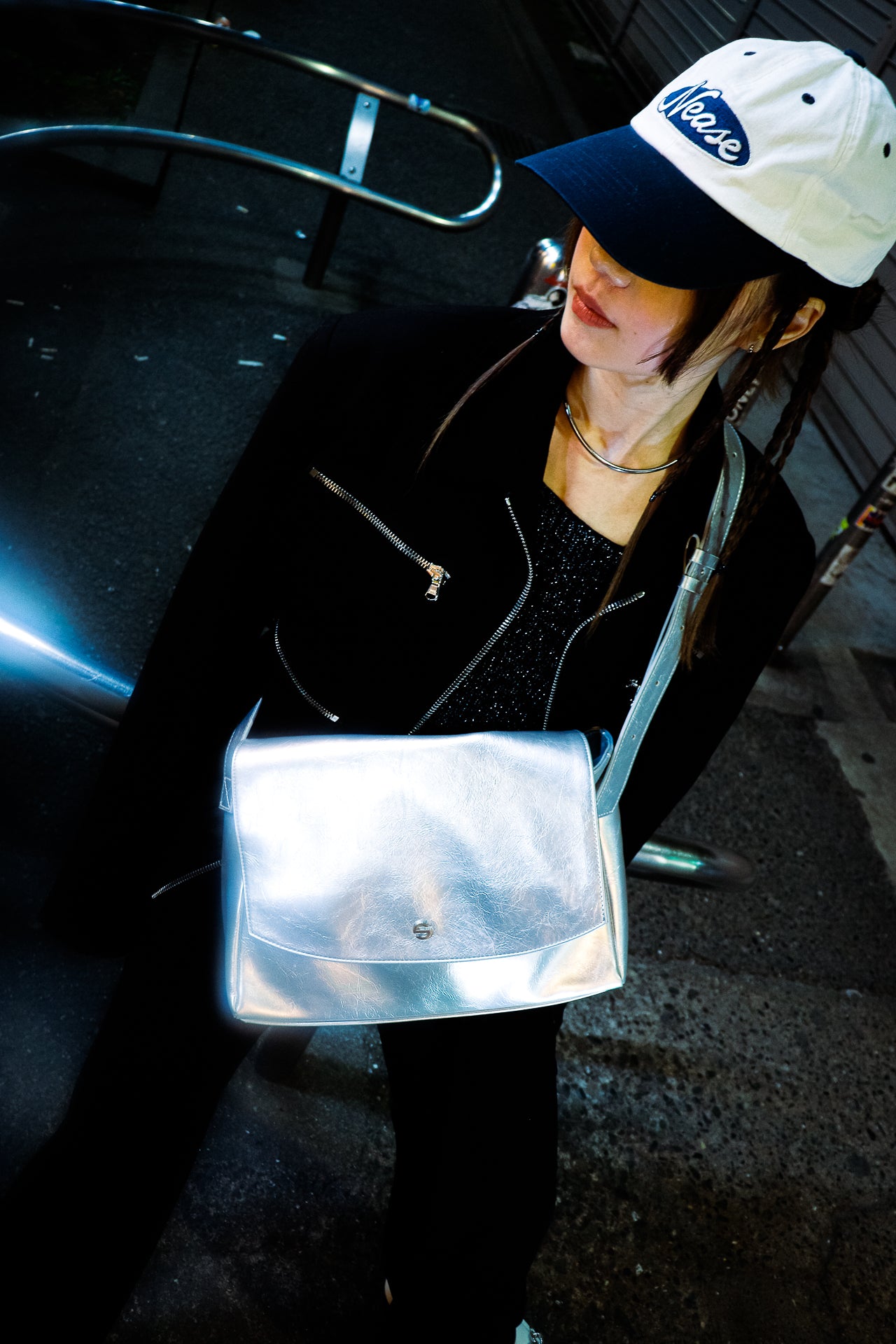Capture bag - crinkle silver