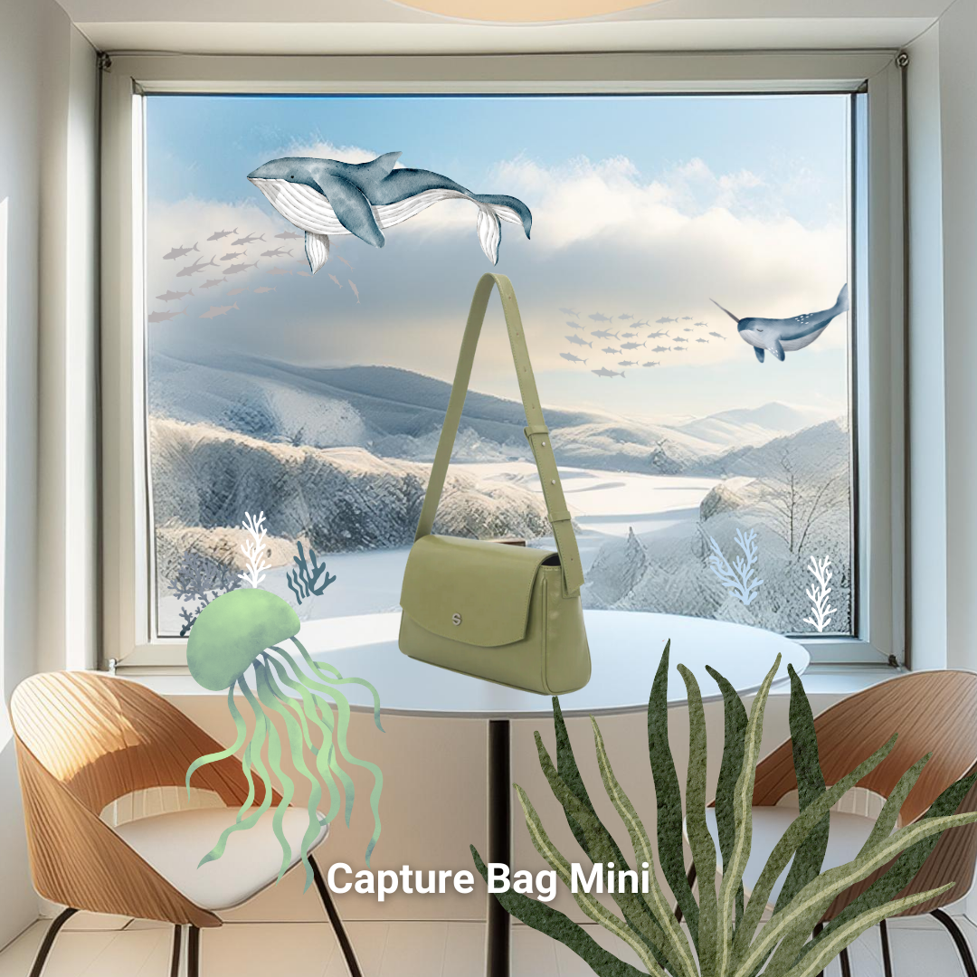 Capture bag mini - crinkle olive