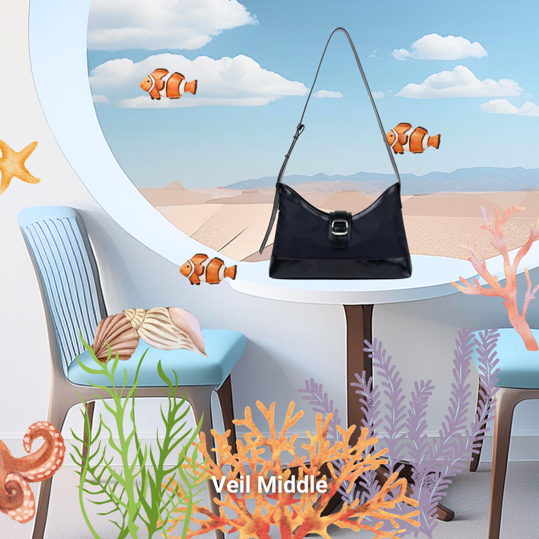 Veil middle bag - nylon black