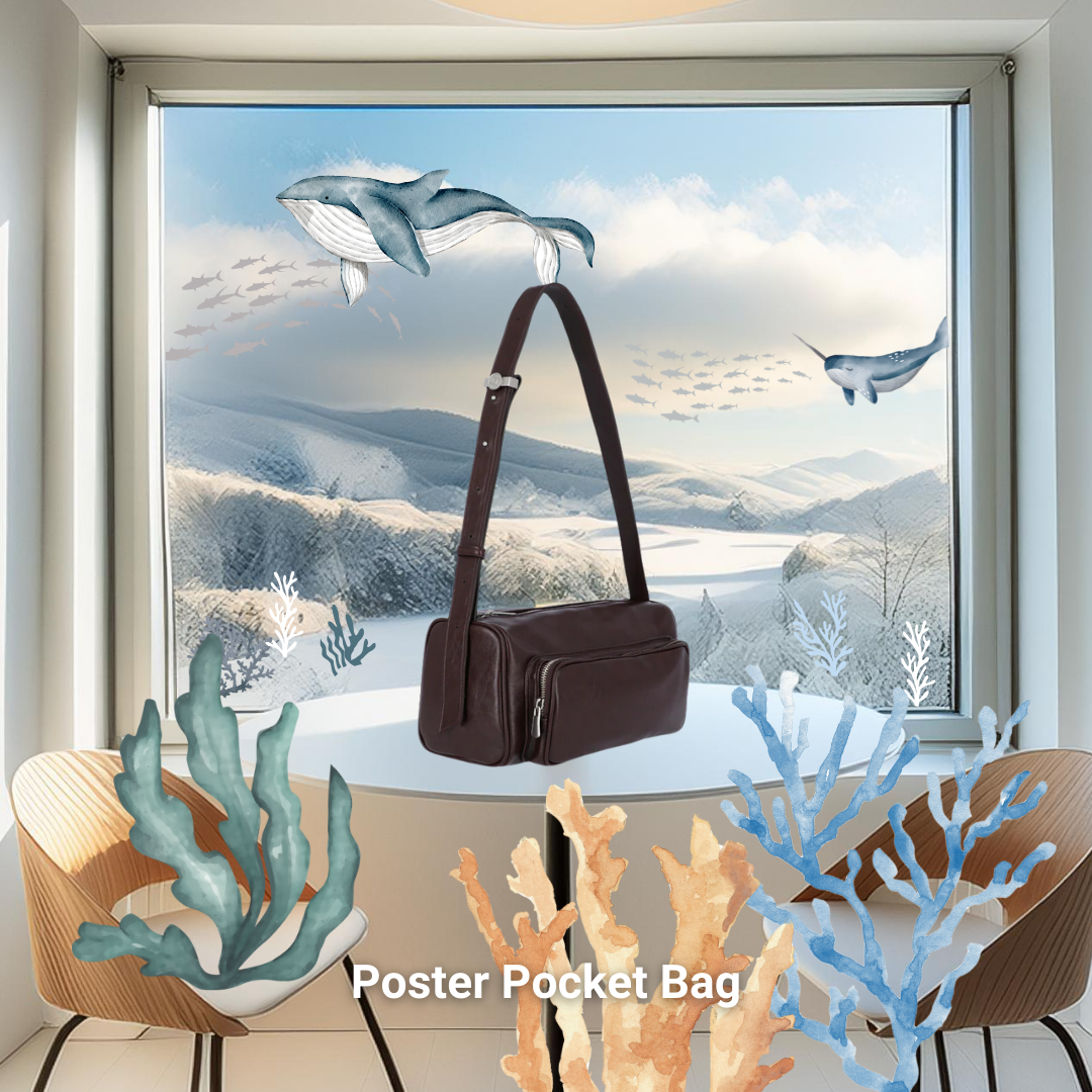 Poster pocket bag - vintage choco brown