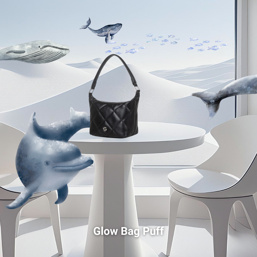 Glow bag puff - black