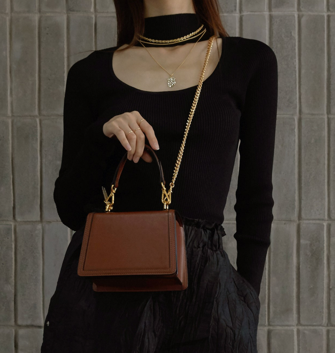 satin slim gold chain