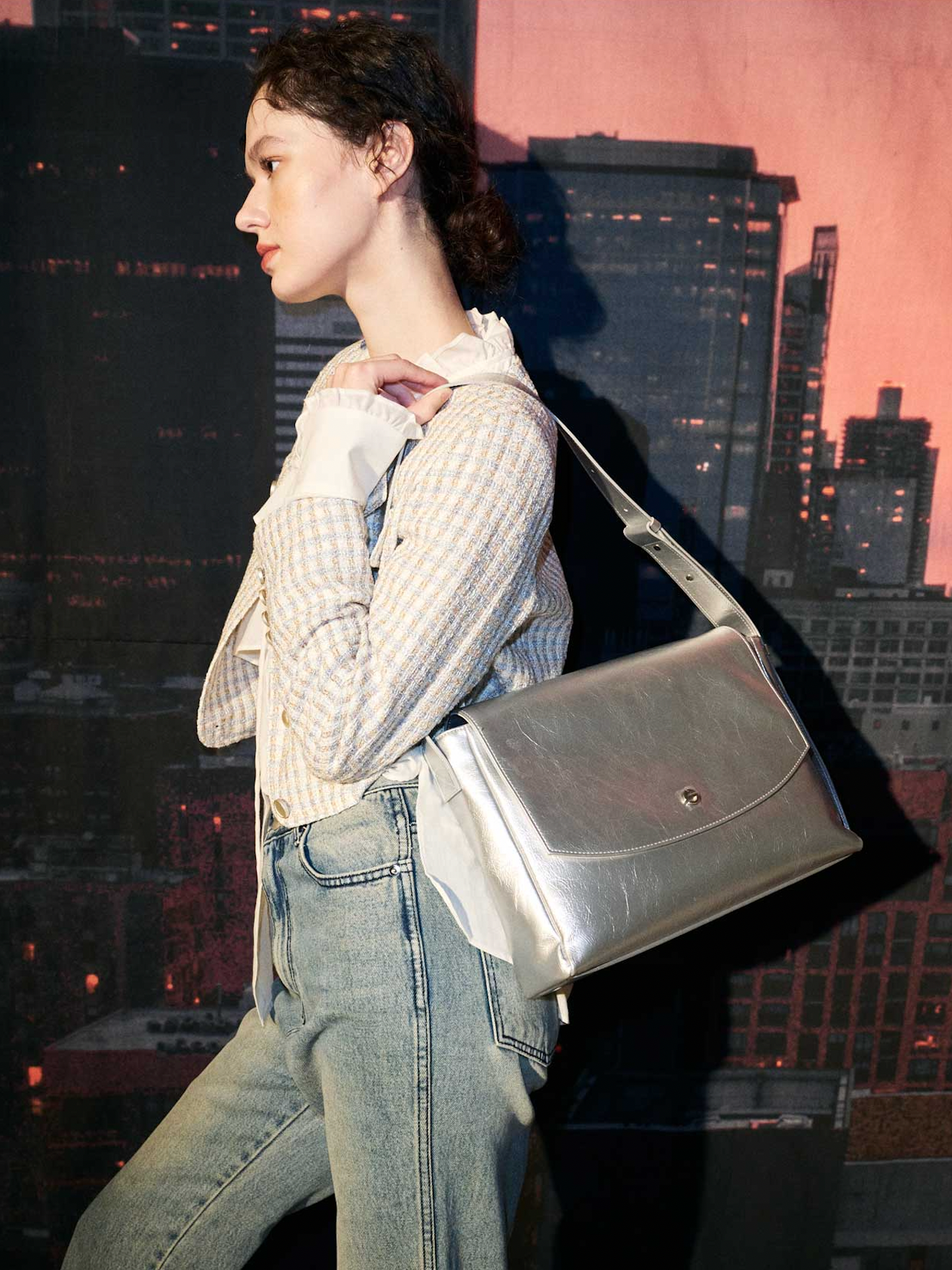 Capture bag - crinkle silver