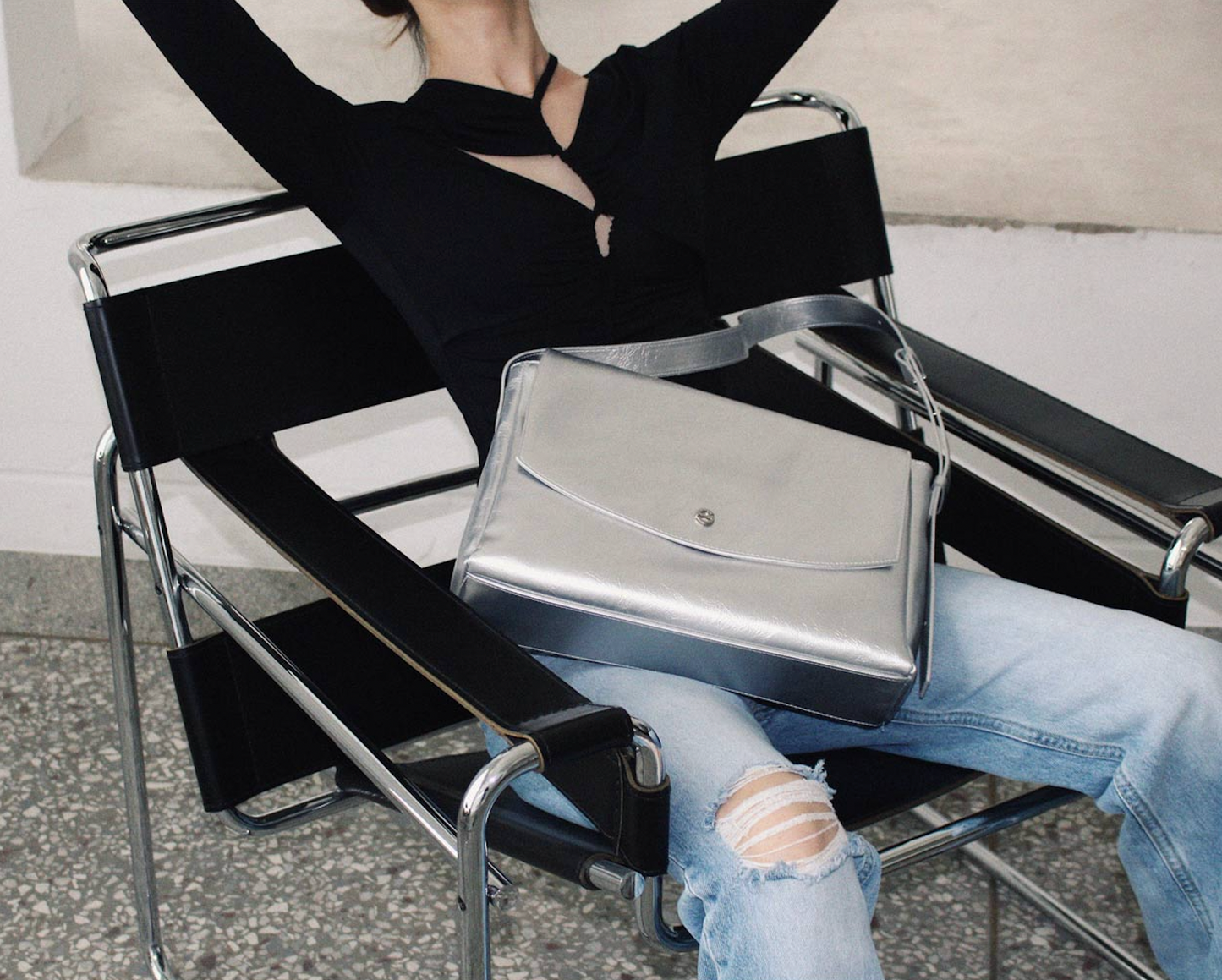Capture bag - crinkle silver