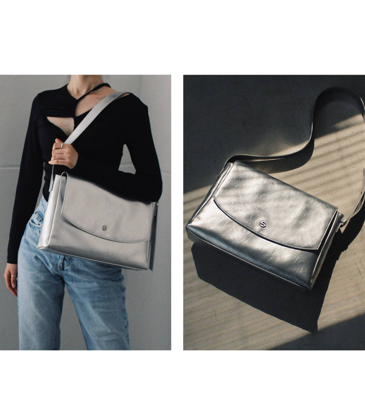Capture bag - crinkle silver
