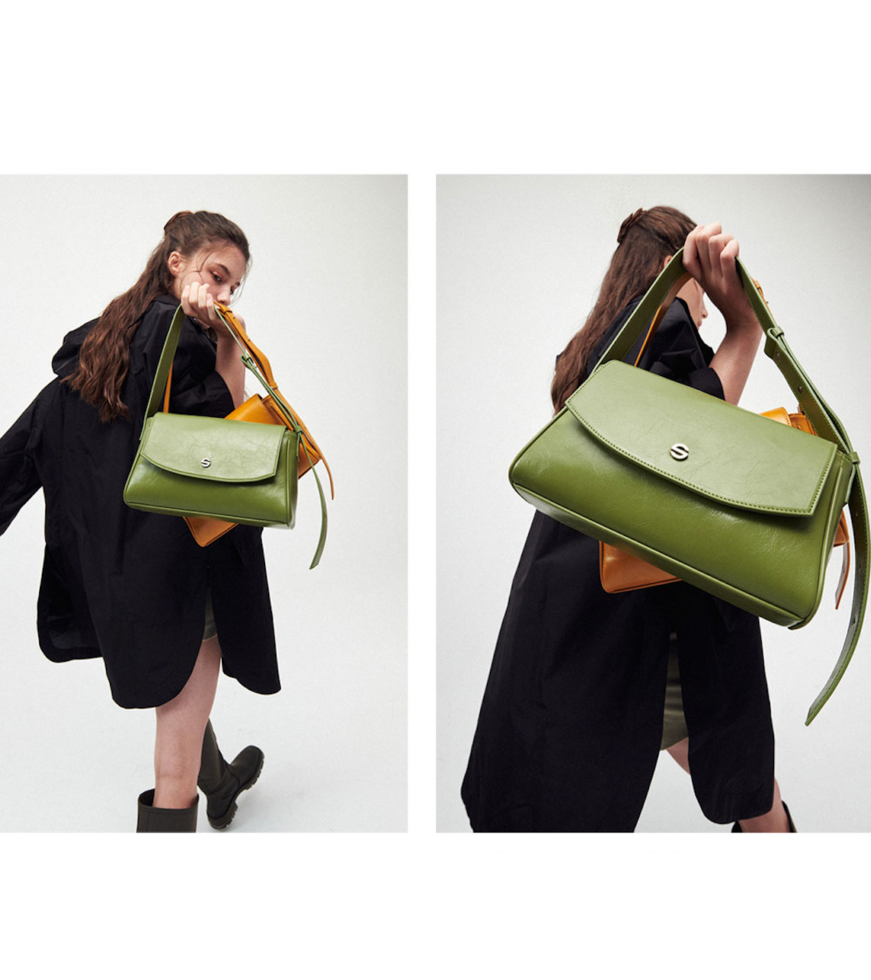 Capture bag mini - crinkle olive