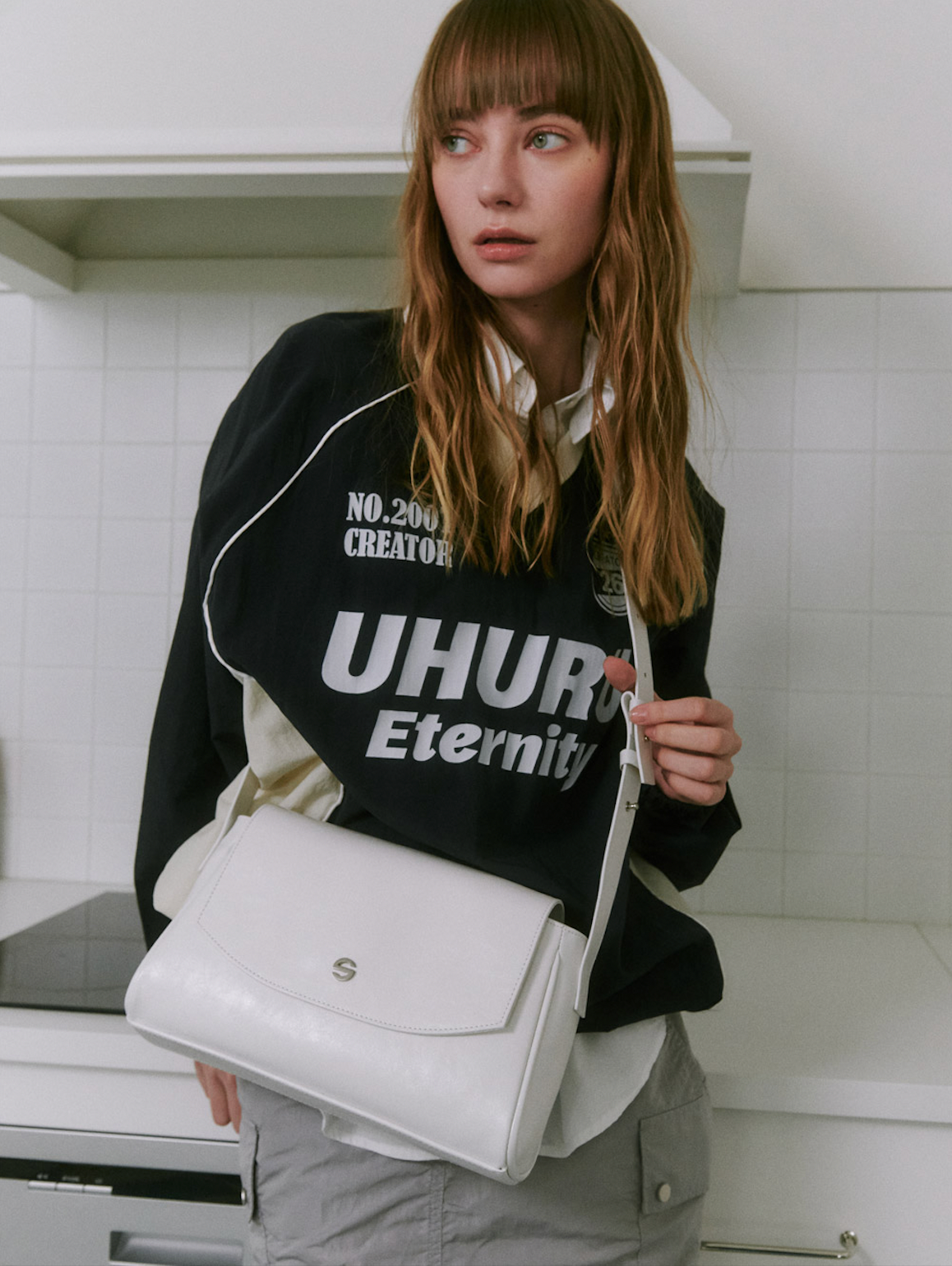 Capture bag mini - crinkle white