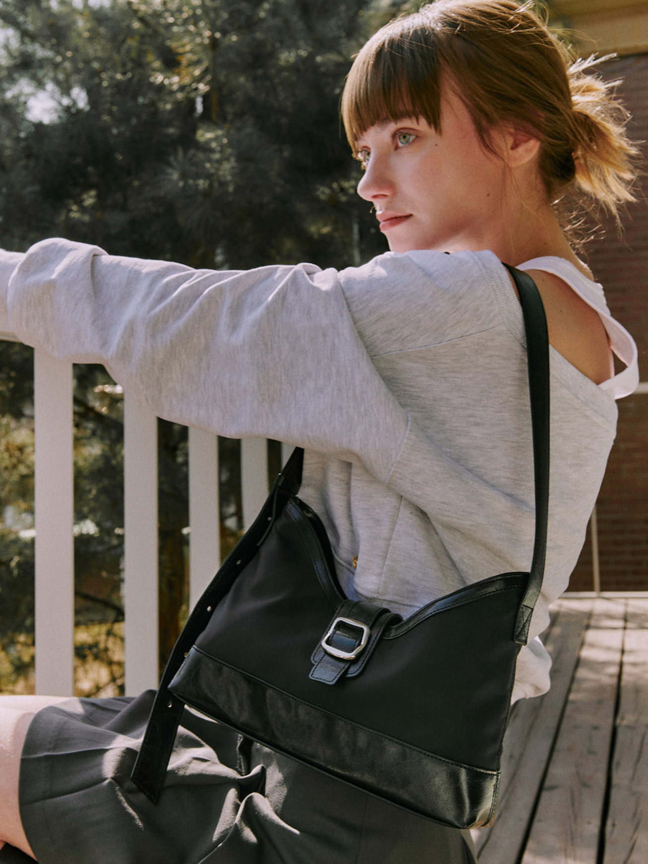 Veil middle bag - nylon black