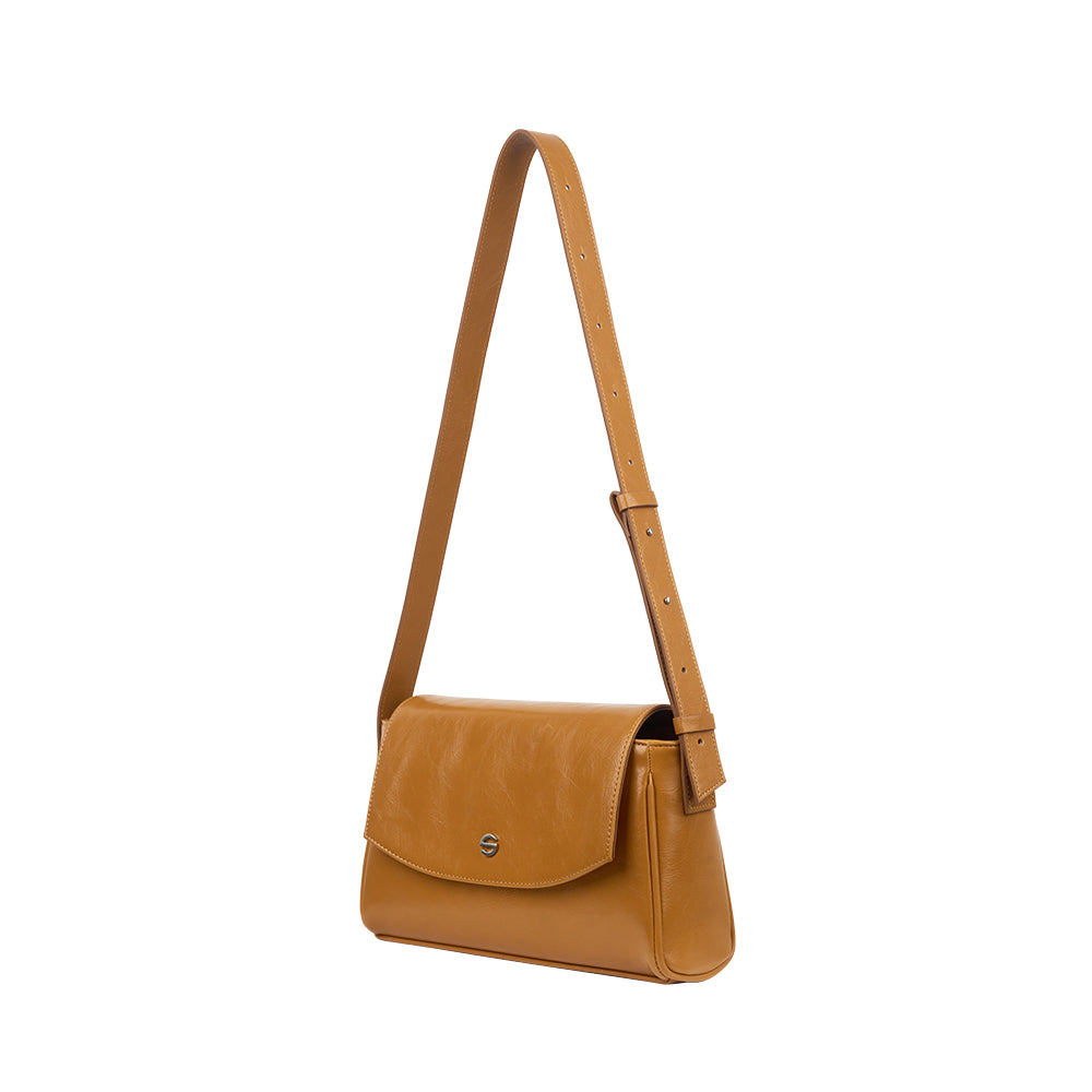 Capture bag mini - crinkle camel