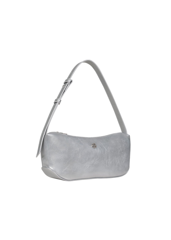 Groove middle bag - crinkle silver