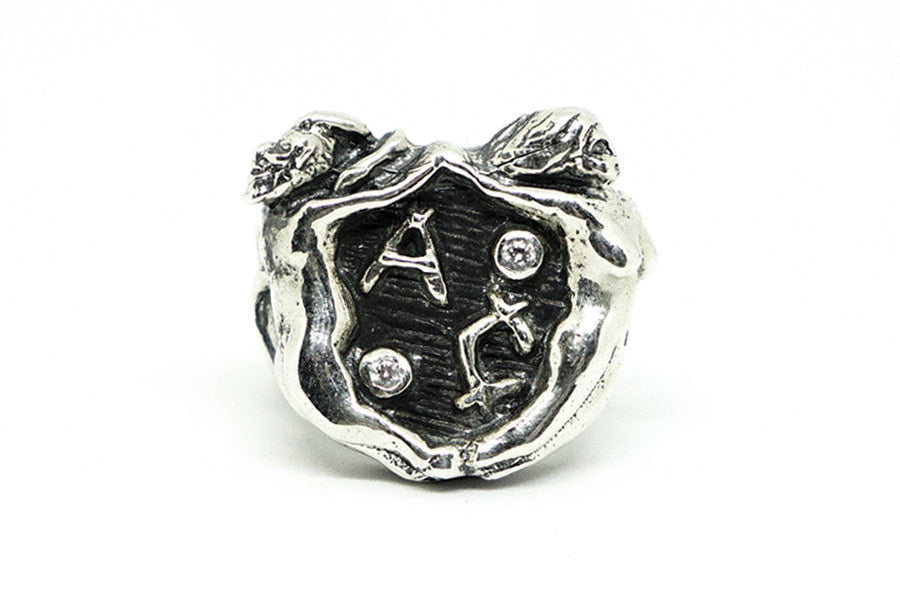 MOBSTER RING (CUBIC COLOR : WHITE/BLACK)