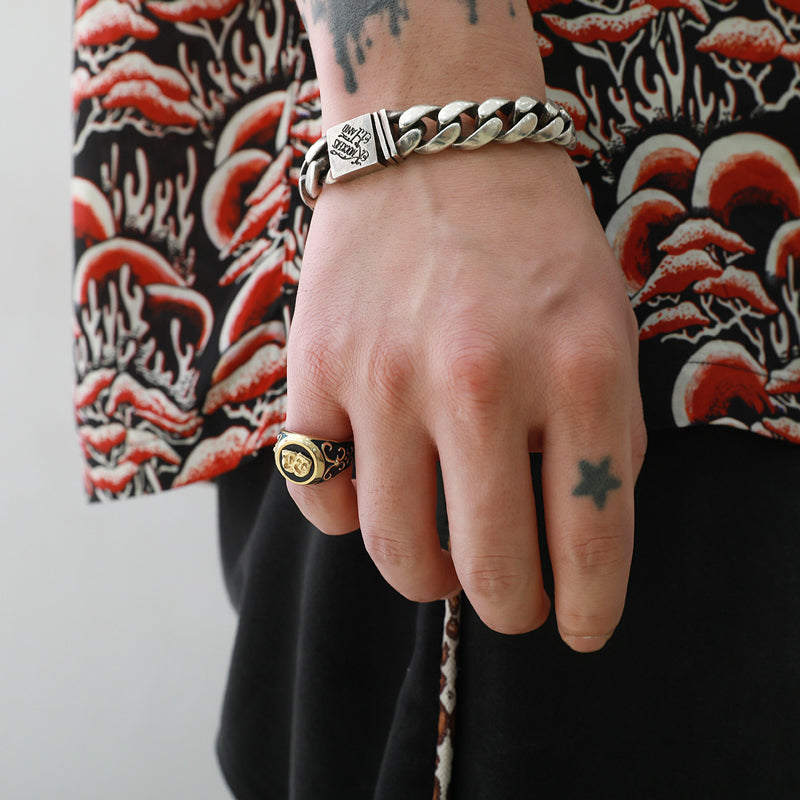 TWO FACE SIGNET RING (DEEP BLUE)
