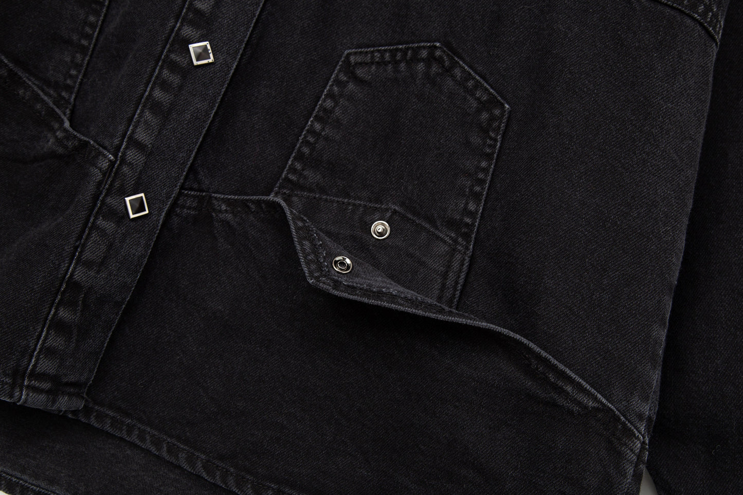 Upside-down Denim Shirt Black