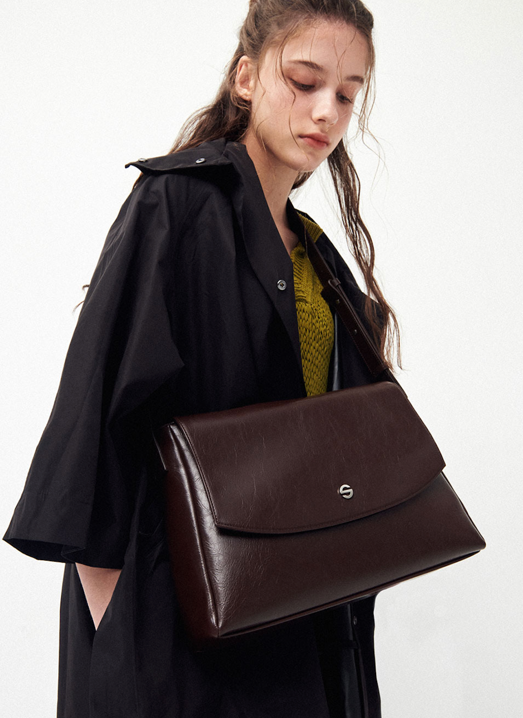 バッグ Choco Capture bag - crinkle choco brown – cloline