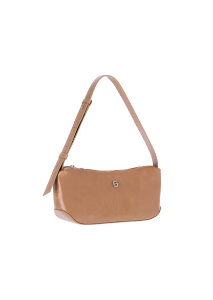 Groove middle bag - crinkle dark beige