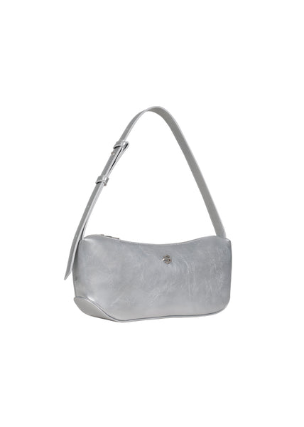 groove middle bag - crinkle silver