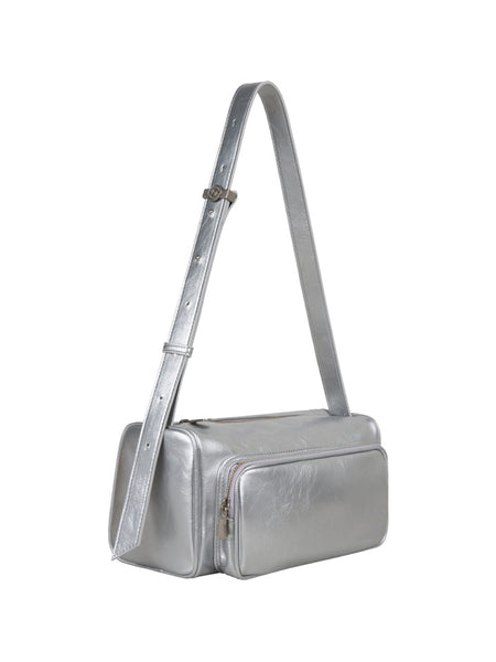 poster pocket bag - crinkle silver