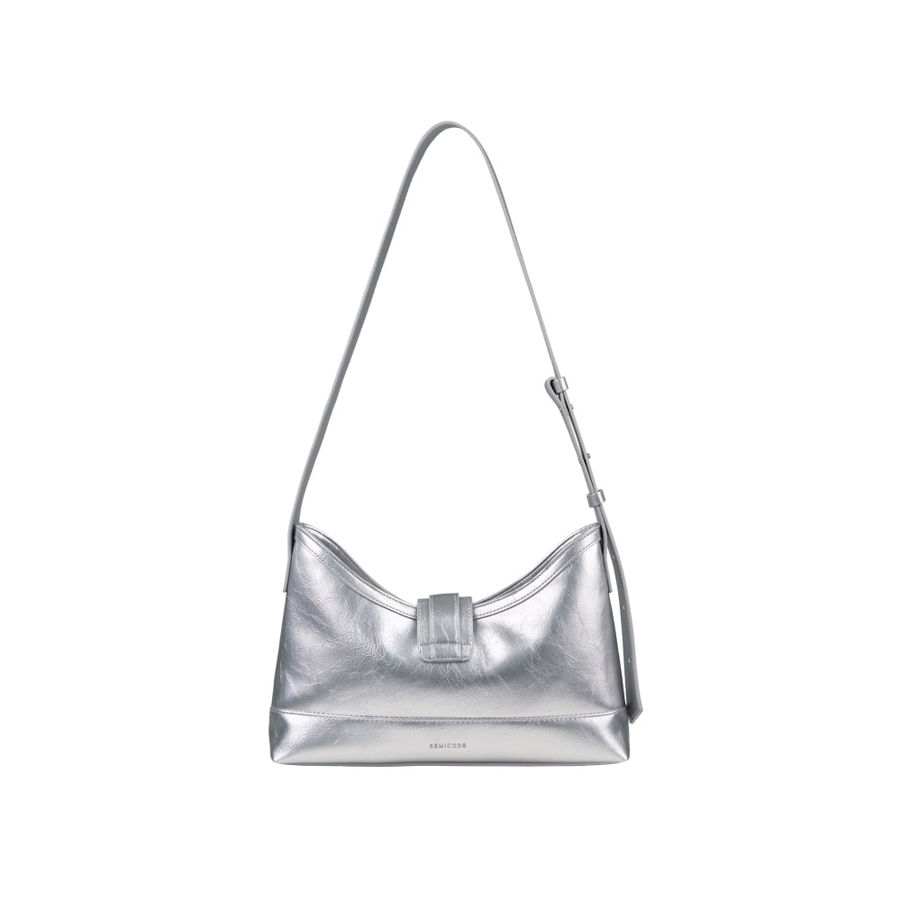 Veil middle bag - crinkle silver