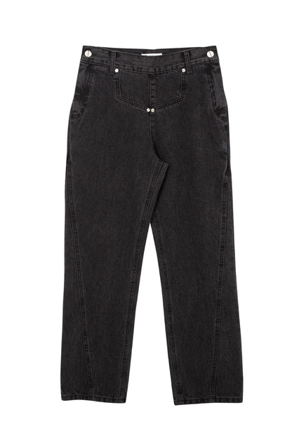 Deconstructed Denim Jean Black