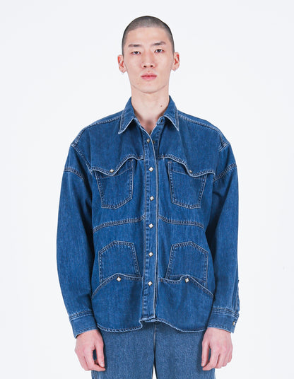 Upside-down Denim Shirt Indigo