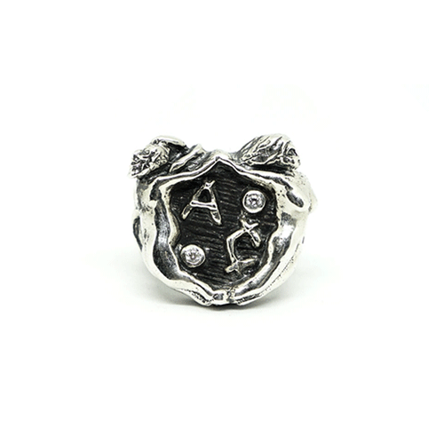 MOBSTER RING (CUBIC COLOR : WHITE/BLACK)