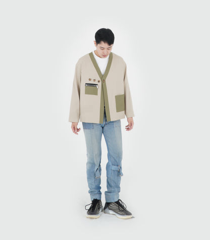 HAORI CARDIGAN JACKET (LIGHT BEIGE)