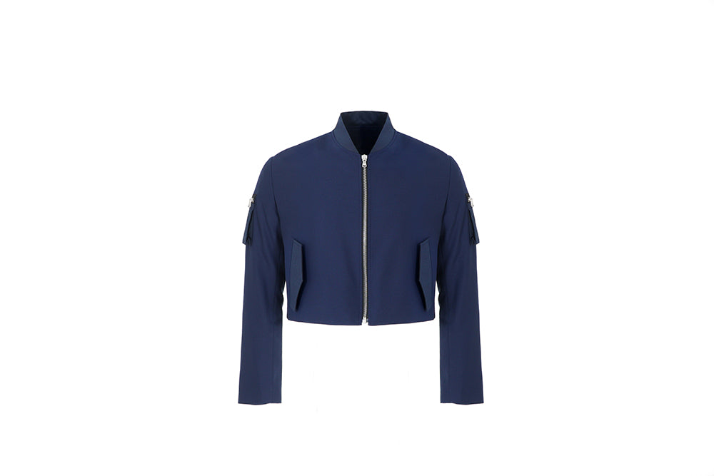 CROPPED TECH BOMBER (NAVY)