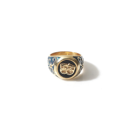 TWO FACE SIGNET RING (DEEP BLUE)