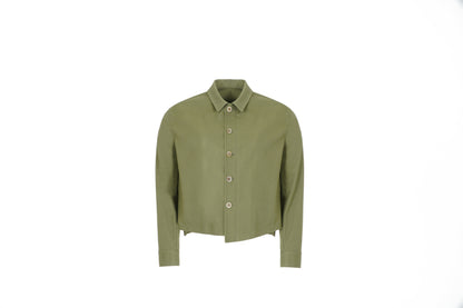 UNBALANCED CROPPED JACKET (KHAKI GREEN)