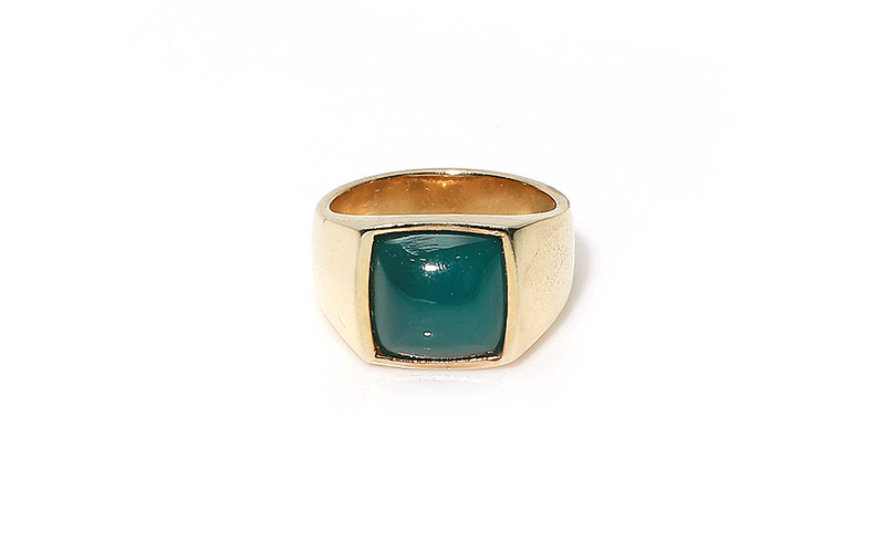 GREEN ONYX SIGNET RING