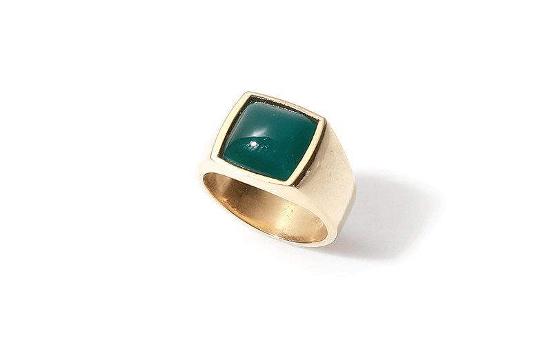 GREEN ONYX SIGNET RING