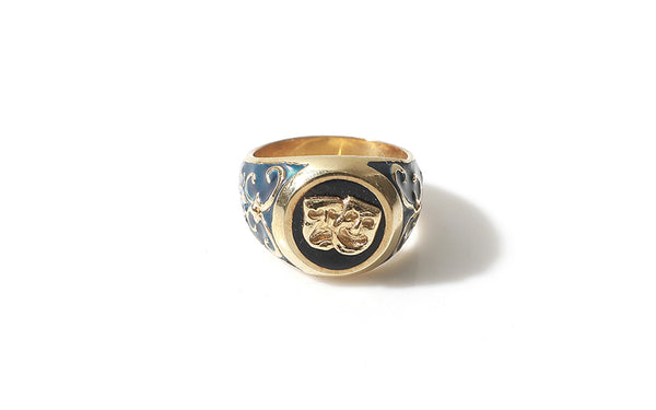 TWO FACE SIGNET RING (DEEP BLUE)