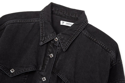 Upside-down Denim Shirt Black