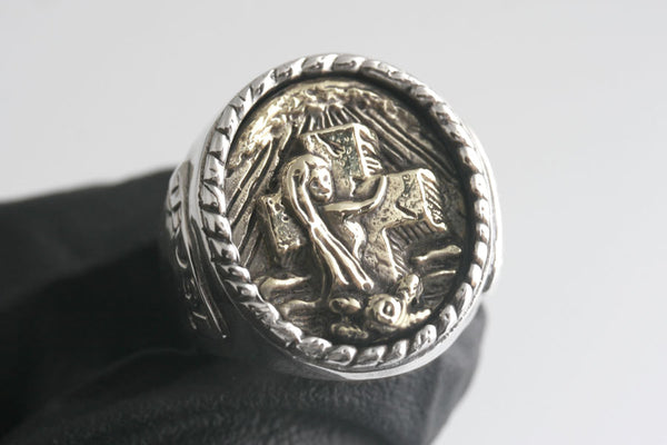 ROCK OF AGES RING (SILVER/BRASS)
