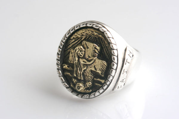 ROCK OF AGES RING (SILVER/BRASS)