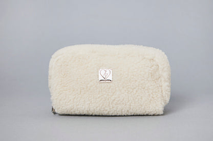 ivory shearling pouch