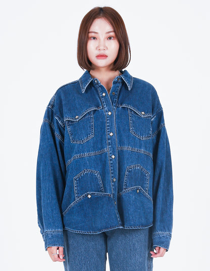 Upside-down Denim Shirt Indigo