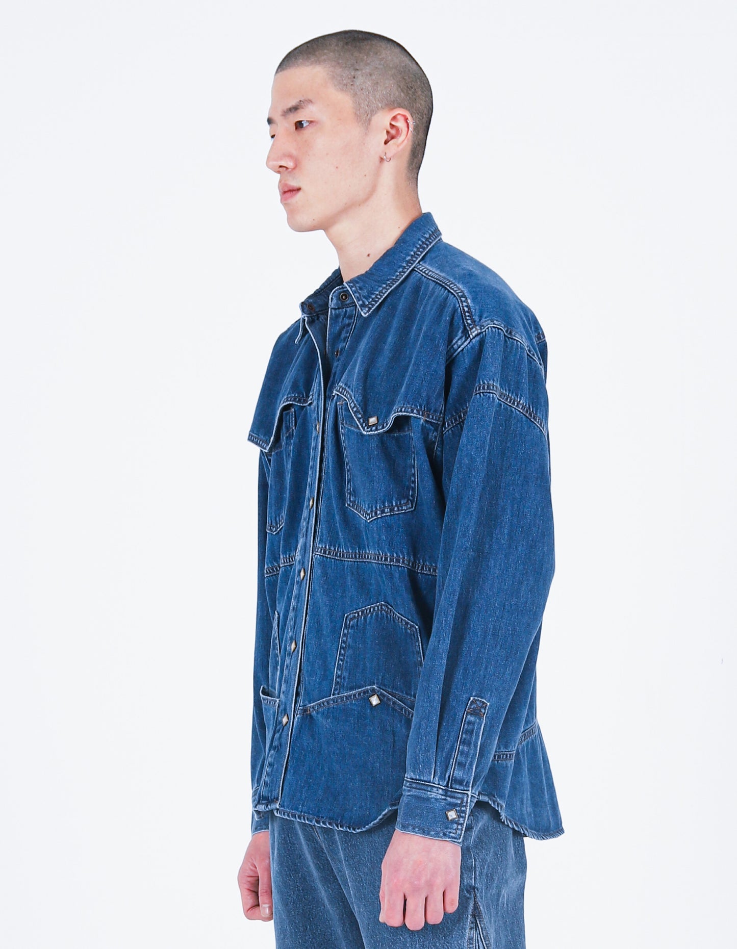 Upside-down Denim Shirt Indigo