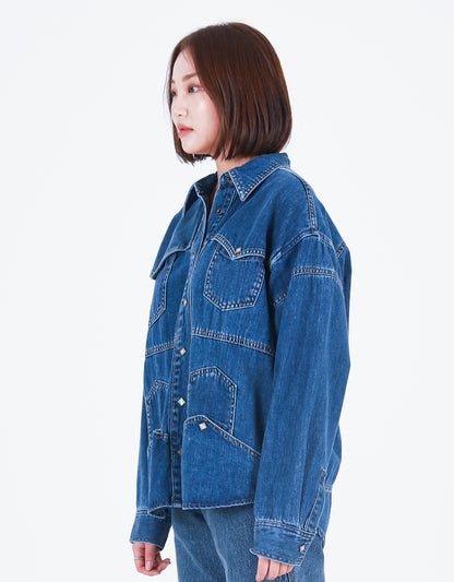 Upside-down Denim Shirt Indigo